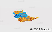 Political Panoramic Map of Kavadarci, cropped outside