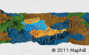 Political Panoramic Map of Kavadarci, darken