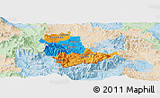 Political Panoramic Map of Kavadarci, lighten