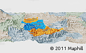 Political Panoramic Map of Kavadarci, lighten, semi-desaturated