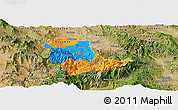 Political Panoramic Map of Kavadarci, satellite outside