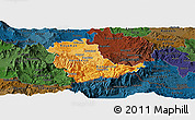 Political Shades Panoramic Map of Kavadarci, darken