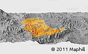 Political Shades Panoramic Map of Kavadarci, desaturated