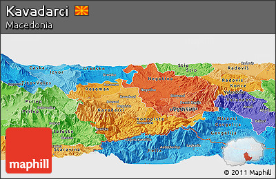 Political Shades Panoramic Map of Kavadarci
