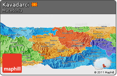 Political Shades Panoramic Map of Kavadarci