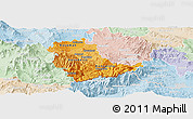 Political Shades Panoramic Map of Kavadarci, lighten