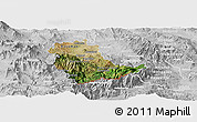 Satellite Panoramic Map of Kavadarci, lighten, desaturated