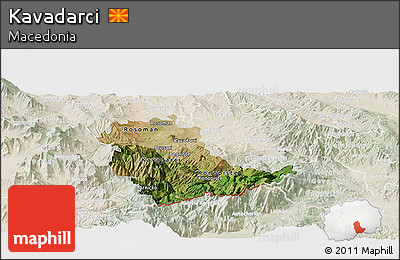 Satellite Panoramic Map of Kavadarci, lighten