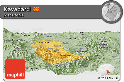 Savanna Style Panoramic Map of Kavadarci