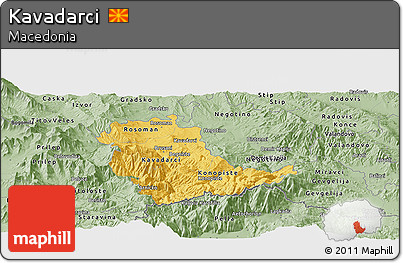 Savanna Style Panoramic Map of Kavadarci