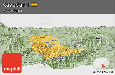 Savanna Style Panoramic Map of Kavadarci