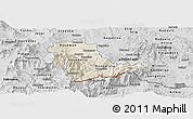 Shaded Relief Panoramic Map of Kavadarci, desaturated