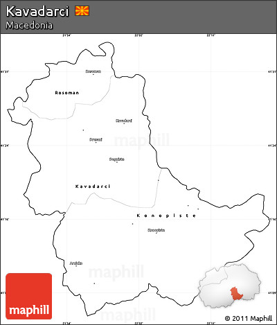 Blank Simple Map of Kavadarci, cropped outside