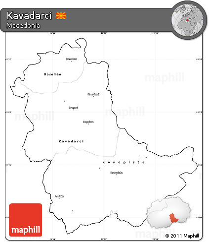 Blank Simple Map of Kavadarci, cropped outside