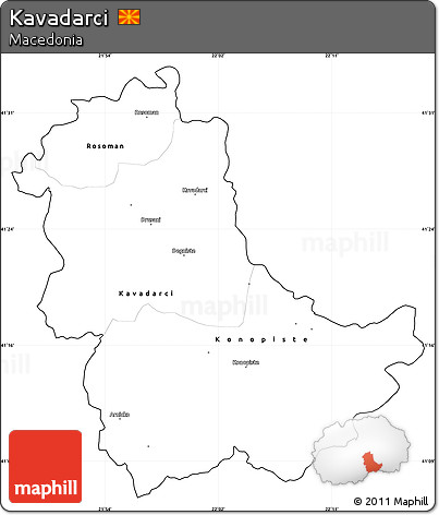 Blank Simple Map of Kavadarci, cropped outside