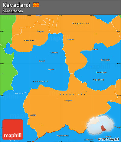 Political Simple Map of Kavadarci