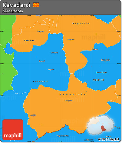Political Simple Map of Kavadarci