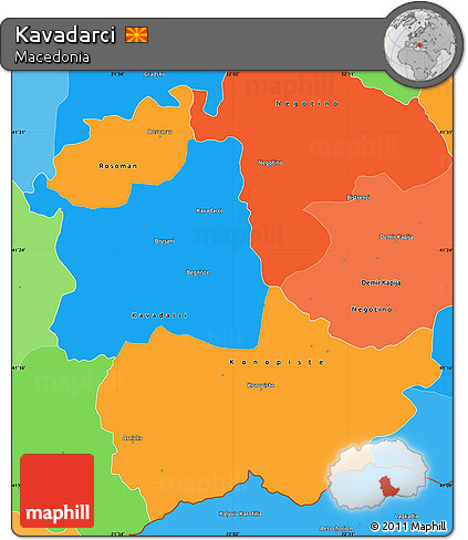 Political Simple Map of Kavadarci, political shades outside