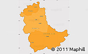 Political Shades Simple Map of Kavadarci, cropped outside