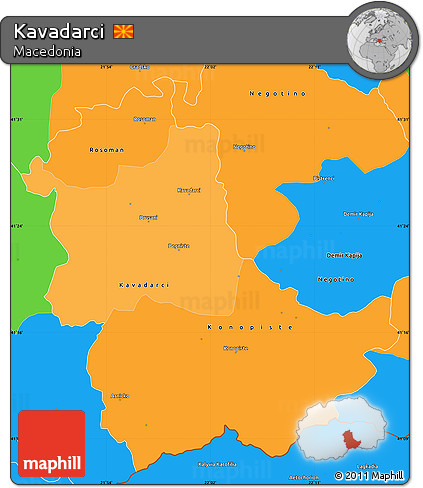 Political Shades Simple Map of Kavadarci, political outside