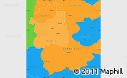 Political Shades Simple Map of Kavadarci, political outside