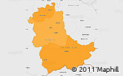 Political Shades Simple Map of Kavadarci, single color outside, borders and labels