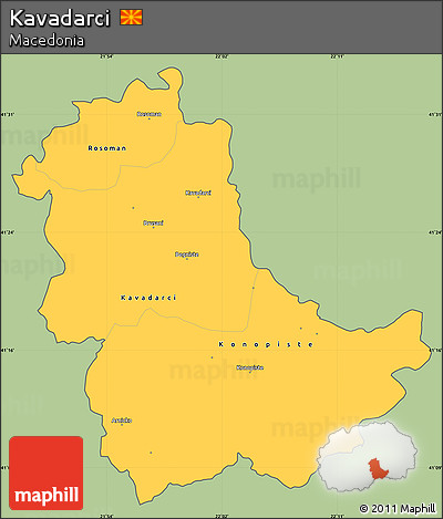 Savanna Style Simple Map of Kavadarci, cropped outside