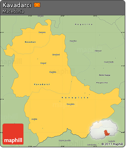 Savanna Style Simple Map of Kavadarci