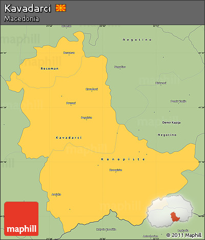 Savanna Style Simple Map of Kavadarci