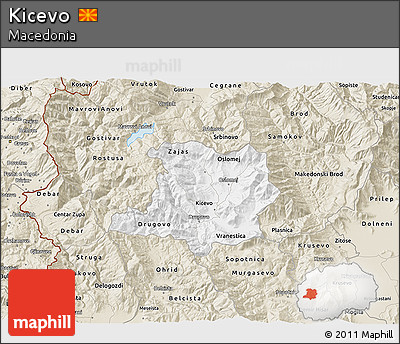 Classic Style 3D Map of Kicevo