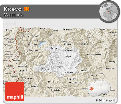 Classic Style 3D Map of Kicevo