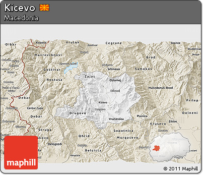 Classic Style 3D Map of Kicevo