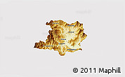 Physical 3D Map of Kicevo, cropped outside