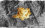 Physical 3D Map of Kicevo, darken, desaturated