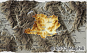 Physical 3D Map of Kicevo, darken, semi-desaturated