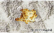 Physical 3D Map of Kicevo, lighten, semi-desaturated