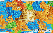 Physical 3D Map of Kicevo, political outside