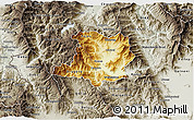 Physical 3D Map of Kicevo, semi-desaturated