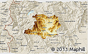 Physical 3D Map of Kicevo, shaded relief outside