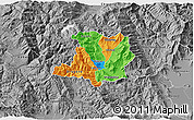 Political 3D Map of Kicevo, desaturated