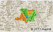 Political 3D Map of Kicevo, shaded relief outside