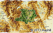 Satellite 3D Map of Kicevo, physical outside