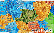 Satellite 3D Map of Kicevo, political shades outside