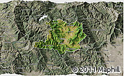 Satellite 3D Map of Kicevo, semi-desaturated