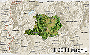 Satellite 3D Map of Kicevo, shaded relief outside