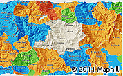 Shaded Relief 3D Map of Kicevo, political outside
