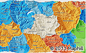 Shaded Relief 3D Map of Kicevo, political shades outside