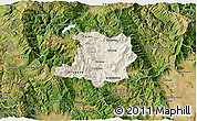 Shaded Relief 3D Map of Kicevo, satellite outside
