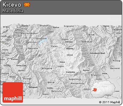 Silver Style 3D Map of Kicevo