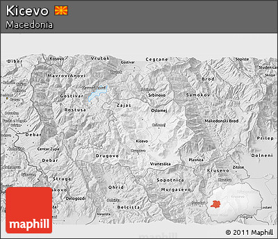 Silver Style 3D Map of Kicevo